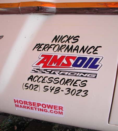 nicks perf. on side of car