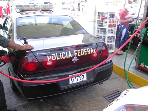 police getting gas