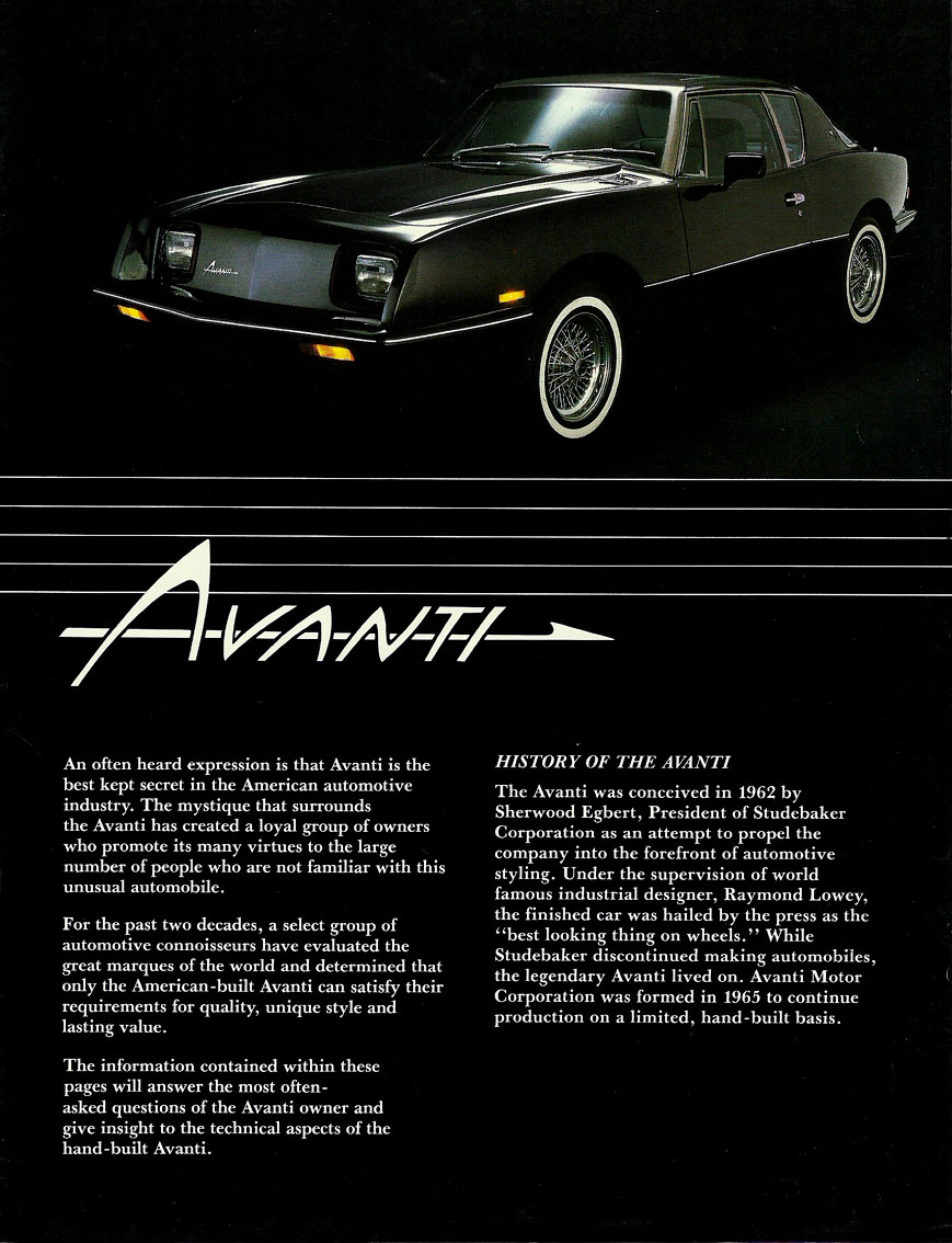 Bob Johnstones Studebaker Resource Website (1986 Avanti